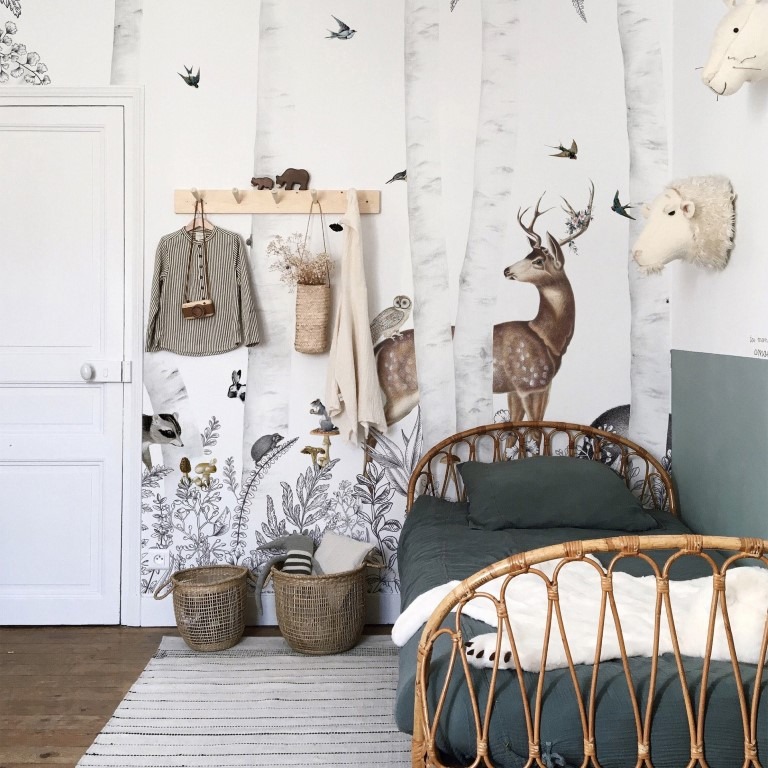 Geyikler Çocuk Odası Duvar Kağıdı