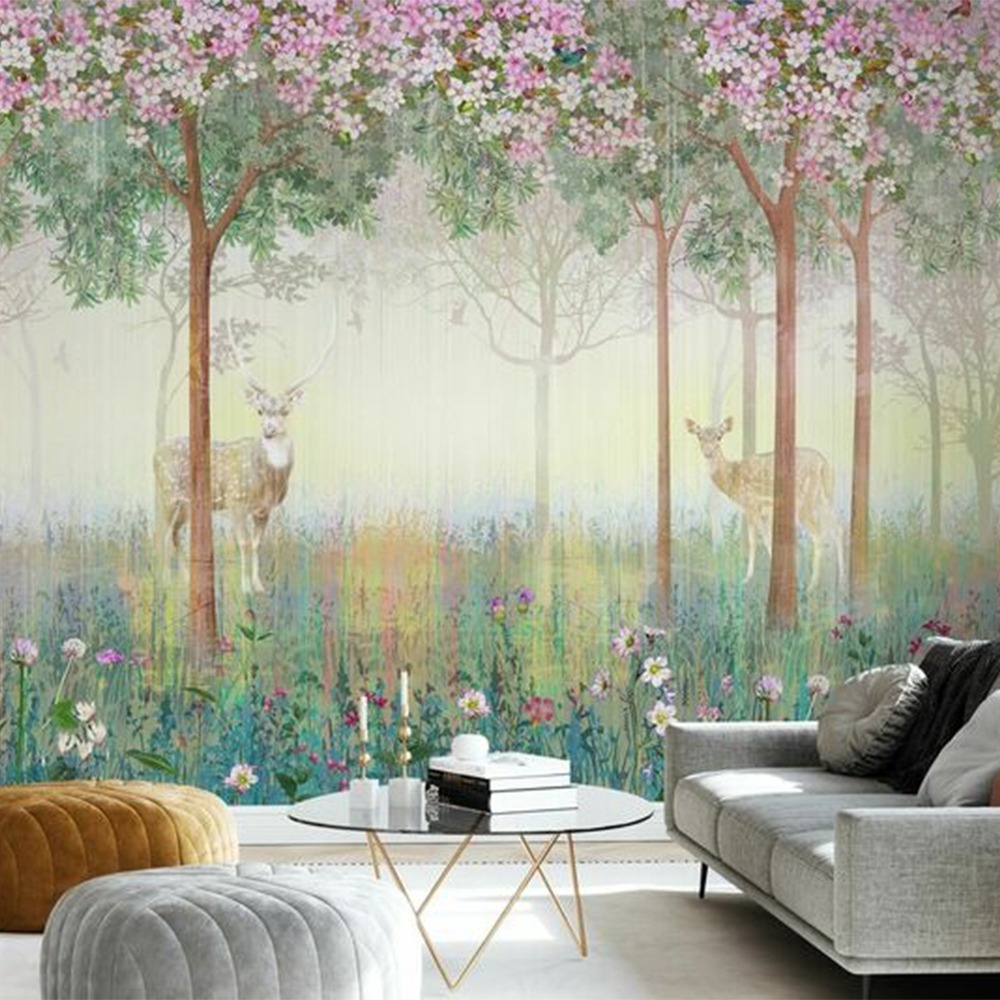 Geyik ve Ağaç Çocuk Odası Duvar Kağıdı