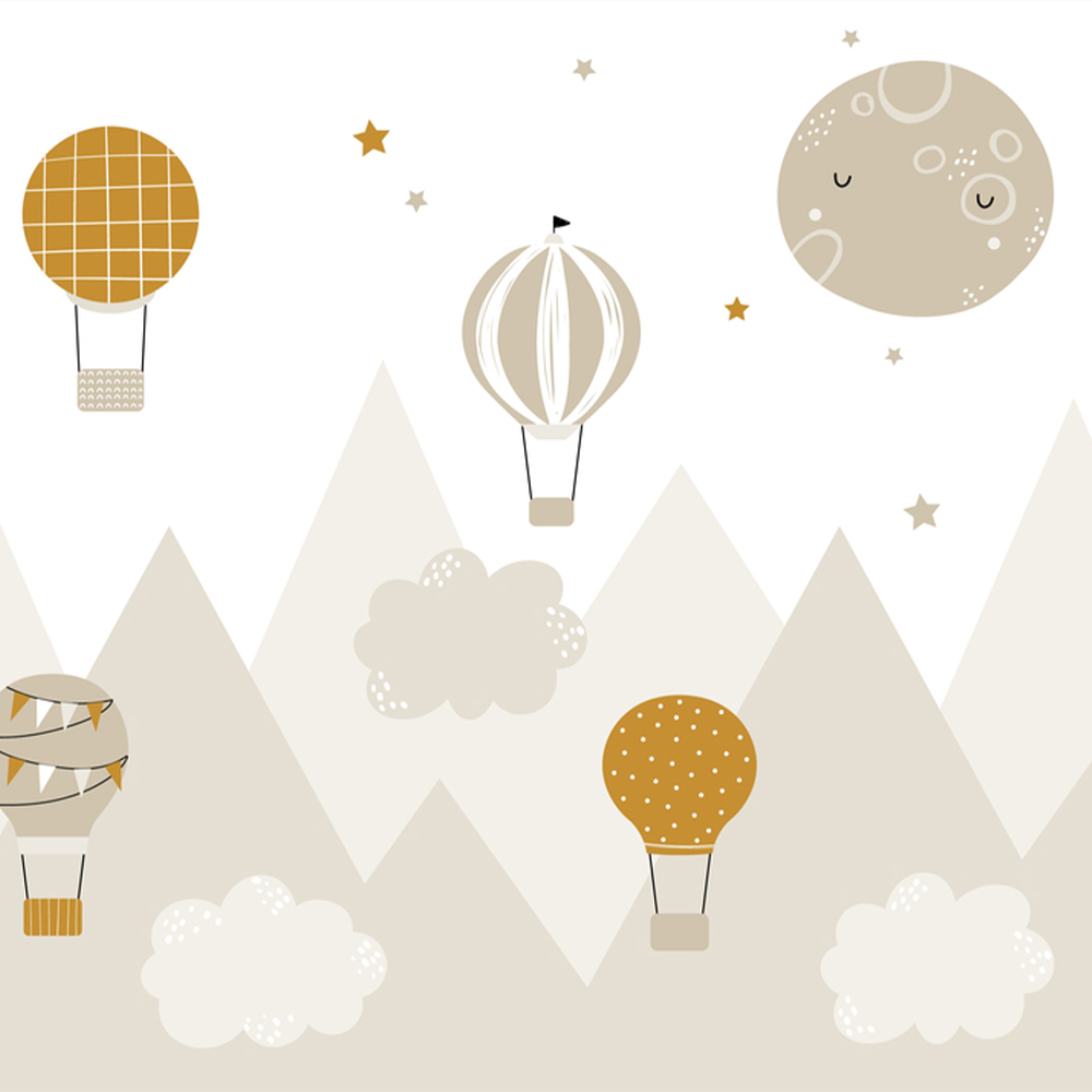 Balon ve Dağ Çocuk Odası Duvar Kağıdı