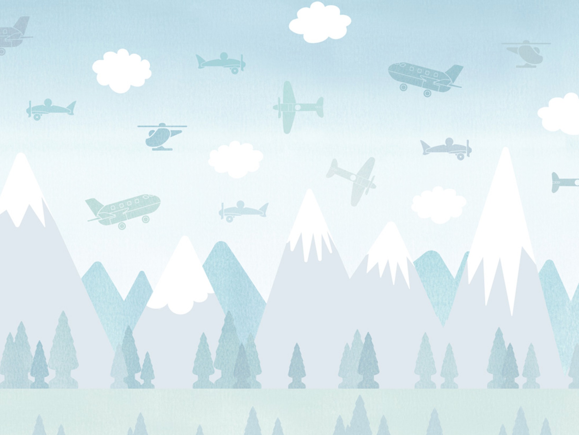 Uçak Çocuk Odası Duvar Kağıdı