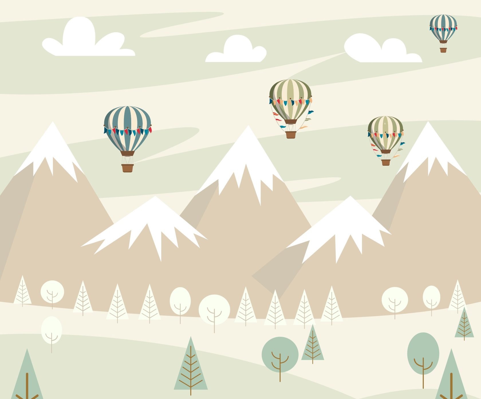 Renkli Balonlar Çocuk Odası Duvar Kağıdı