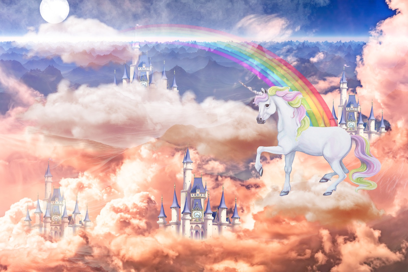 Unicorn ve Gökkuşağı Duvar Kağıdı