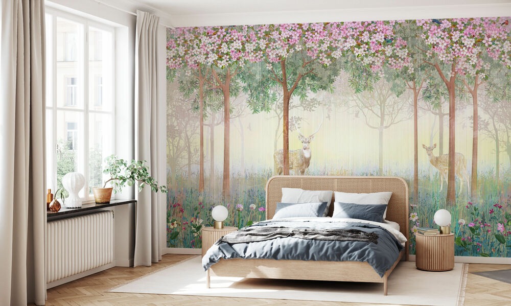 Geyik ve Ağaç Çocuk Odası Duvar Kağıdı