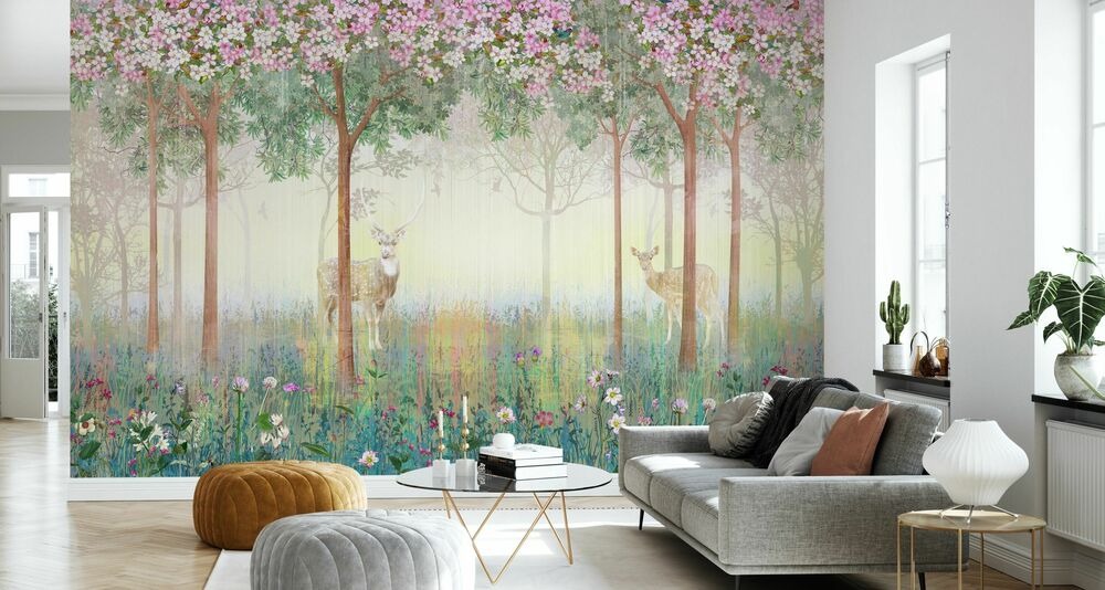 Geyik ve Ağaç Çocuk Odası Duvar Kağıdı