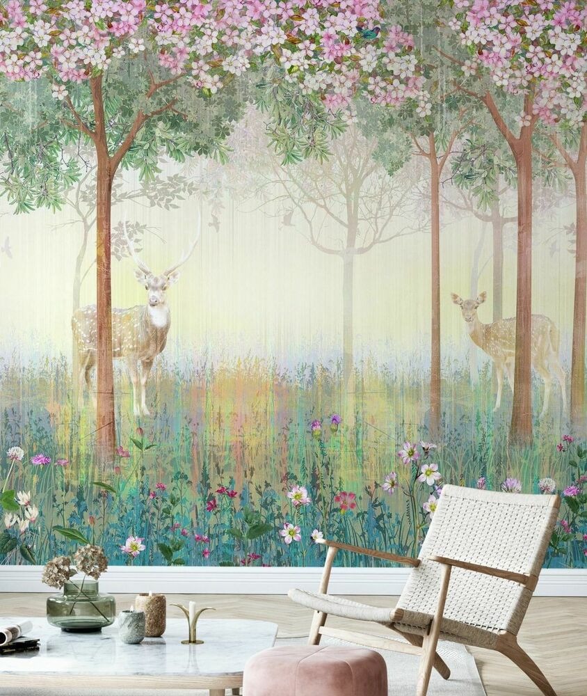 Geyik ve Ağaç Çocuk Odası Duvar Kağıdı