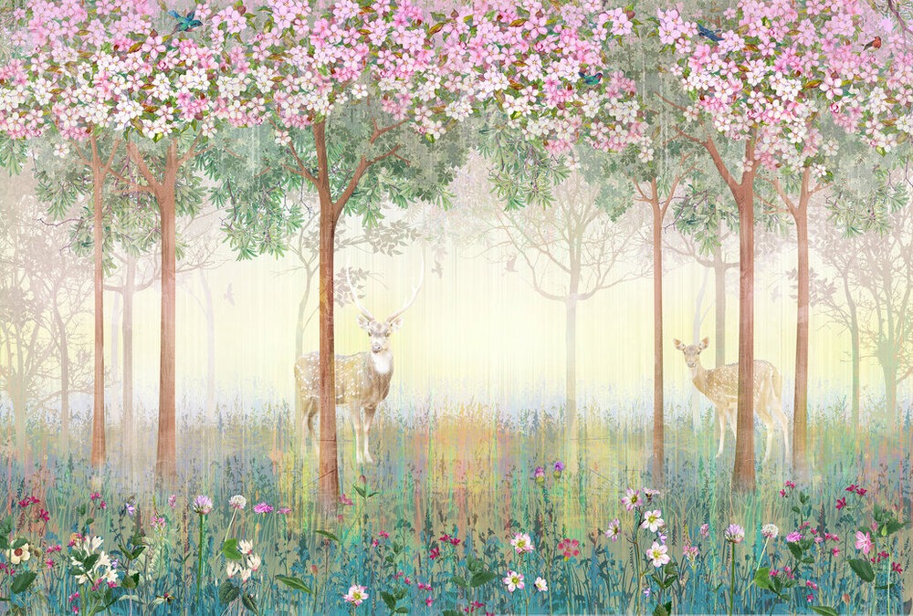 Geyik ve Ağaç Çocuk Odası Duvar Kağıdı