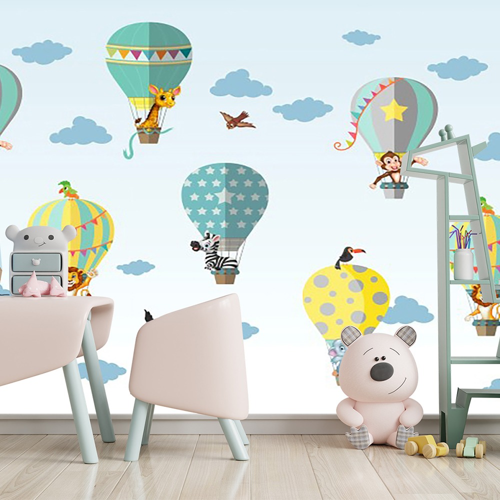 Balon Desenli Çocuk Odası Duvar Kağıdı