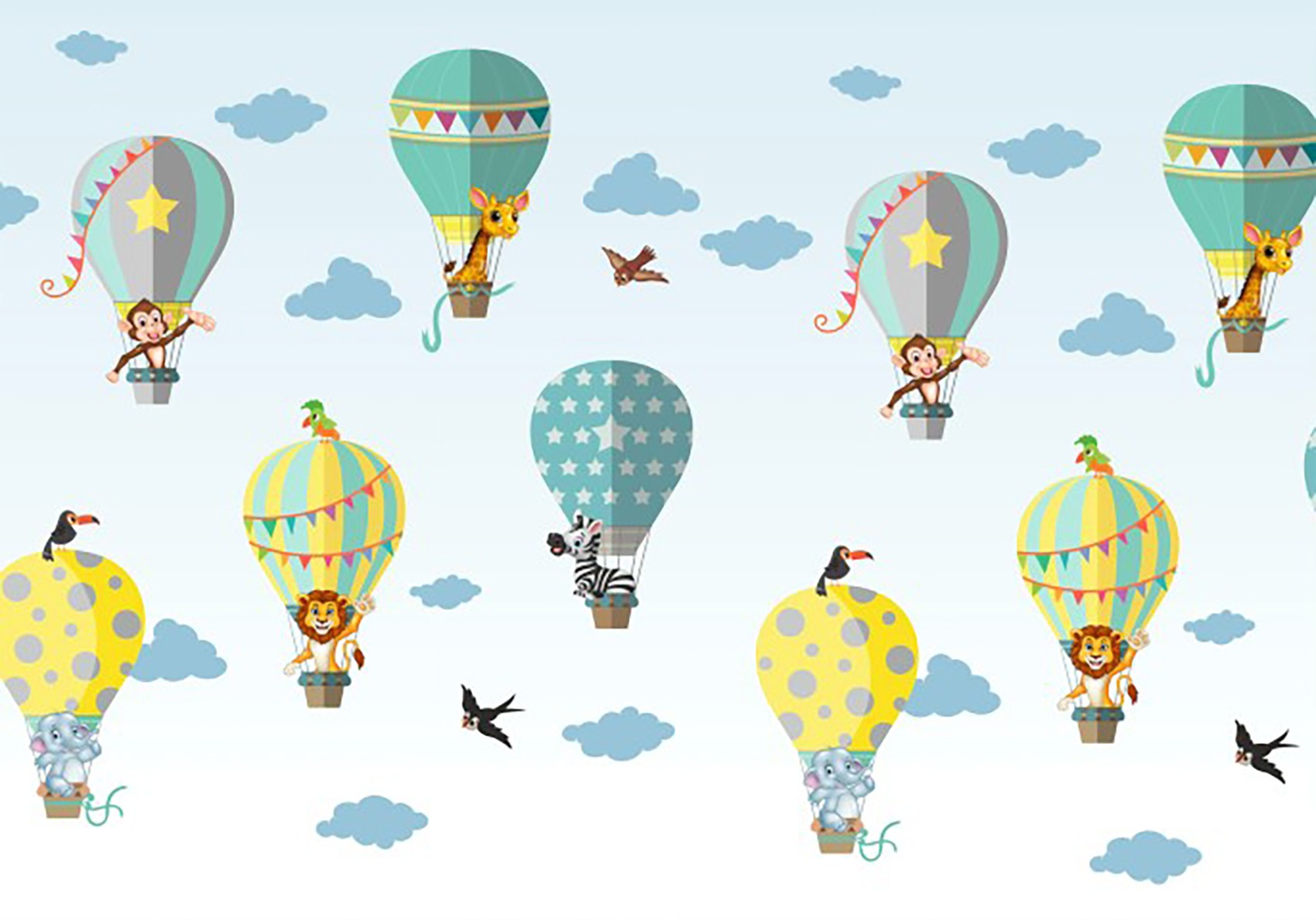 Balon Desenli Çocuk Odası Duvar Kağıdı