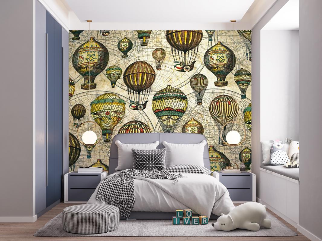 Balon Desenli Çocuk Odası Duvar Kağıdı