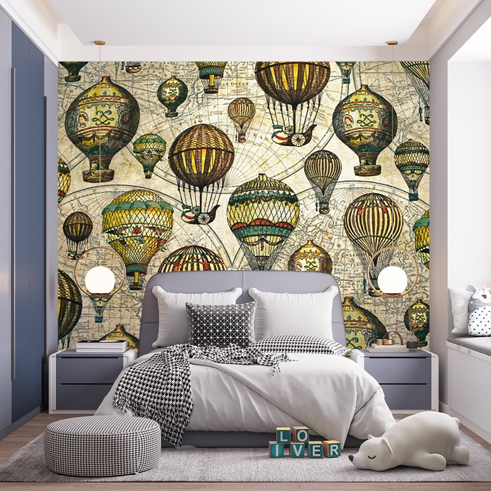 Balon Desenli Çocuk Odası Duvar Kağıdı