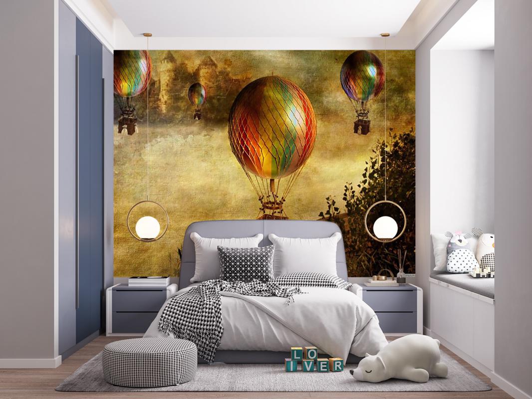 Balon Desenli Çocuk Odası Duvar Kağıdı