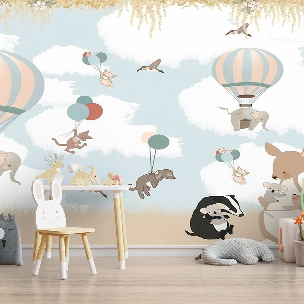 Sevimli Hayvanlar Çocuk Odası Duvar Kağıdı