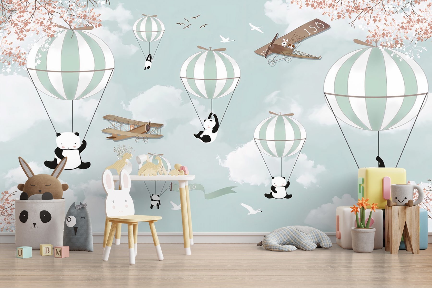 Panda Çocuk Odası Duvar Kağıdı