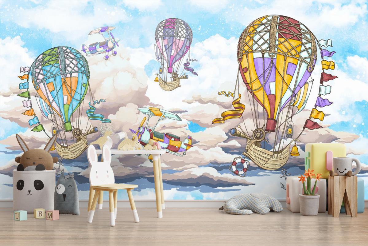 Renkli Balonlar Çocuk Odası Duvar Kağıdı