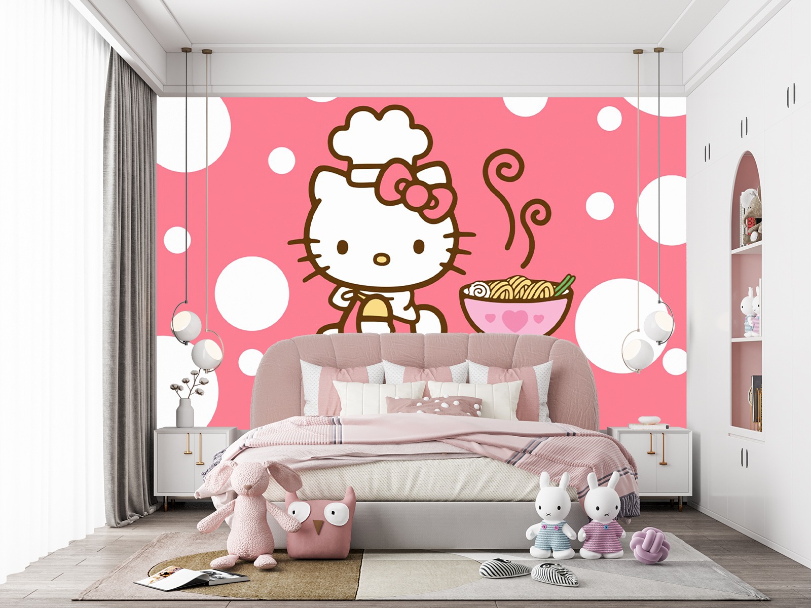 Hello Kity Çocuk Odası Duvar Kağıdı