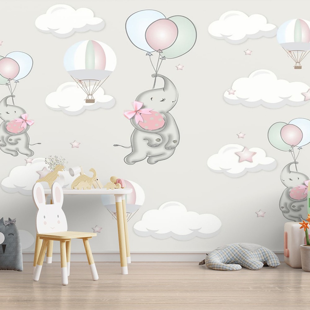 Uçan Filler Çocuk Odası Duvar Kağıdı