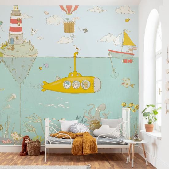 Denizaltı Çocuk Odası Duvar Kağıdı |  Gece Kids Room| Çocuk Odası Dekorasyonu