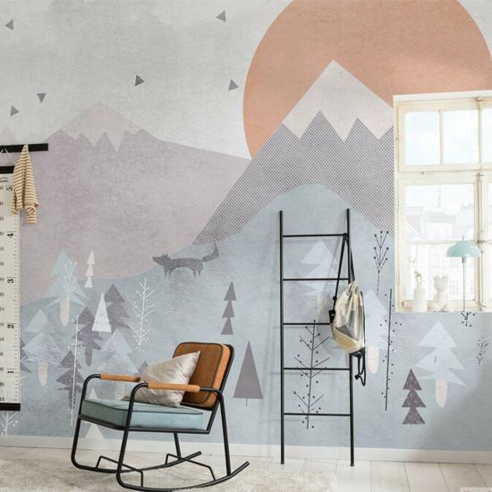 Dağ Çocuk Odası Duvar Kağıdı |  Gece Kids Room| Çocuk Odası Dekorasyonu