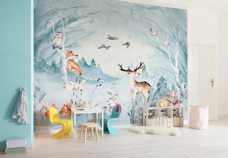 Orman ve Hayvanlar Çocuk Odası Duvar Kağıdı |  Gece Kids Room| Çocuk Odası Dekorasyonu