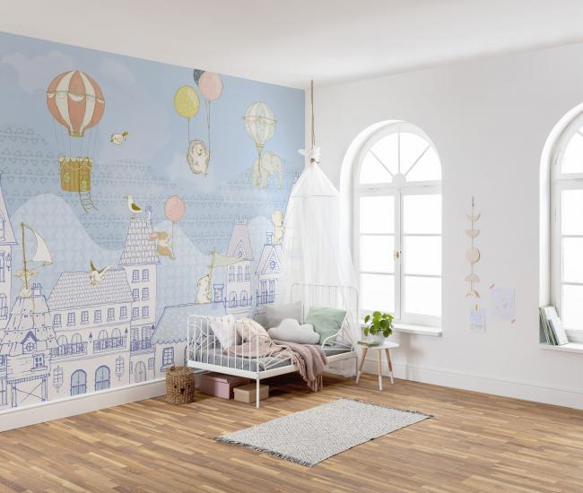 Şehir ve Hayvanlar Çocuk Odası Duvar Kağıdı |  Gece Kids Room| Çocuk Odası Dekorasyonu
