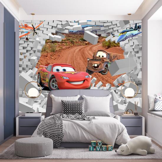 Şimşek Mcqueen Çocuk Odası Duvar Kağıdı |  Gece Kids Room| Çocuk Odası Dekorasyonu