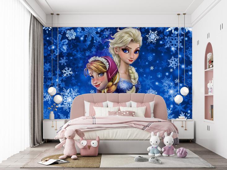 Elsa Çocuk Odası Duvar Kağıdı |  Gece Kids Room| Çocuk Odası Dekorasyonu
