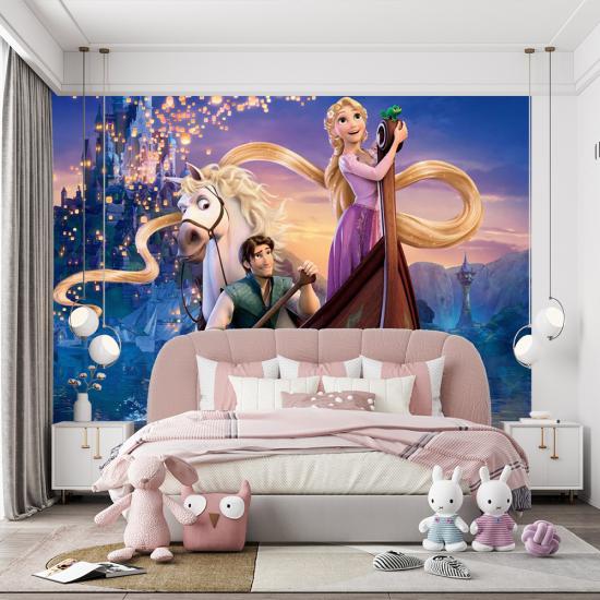 Rapunzel Çocuk Odası Duvar Kağıdı |  Gece Kids Room| Çocuk Odası Dekorasyonu