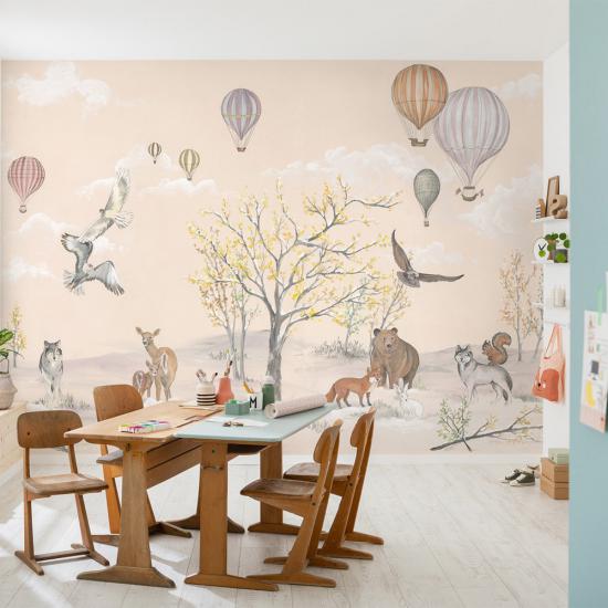 Hayvanlar ve Balon Çocuk Odası Duvar Kağıdı |  Gece Kids Room| Çocuk Odası Dekorasyonu